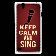 Coque Sony Xperia C4 Keep Calm and Sing Rouge