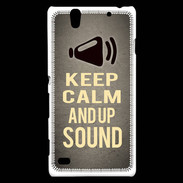 Coque Sony Xperia C4 Keep Calm and Up Sound Gris