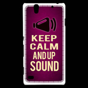 Coque Sony Xperia C4 Keep Calm and Up Sound Rose