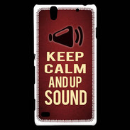 Coque Sony Xperia C4 Keep Calm and Up Sound Rouge