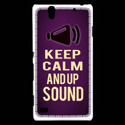 Coque Sony Xperia C4 Keep Calm and Up Sound Violet