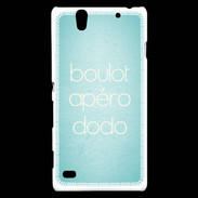 Coque Sony Xperia C4 Boulot Apéro Dodo Turquoise ZG