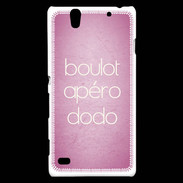 Coque Sony Xperia C4 Boulot Apéro Dodo Rose ZG