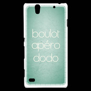 Coque Sony Xperia C4 Boulot Apéro Dodo Vert ZG