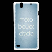 Coque Sony Xperia C4 Moto Boulot Dodo Bleu ZG