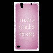 Coque Sony Xperia C4 Moto Boulot Dodo rose ZG