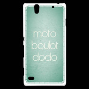 Coque Sony Xperia C4 Moto Boulot Dodo Vert ZG