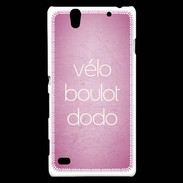 Coque Sony Xperia C4 Vélo Boulot Dodo Rose ZG