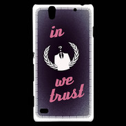 Coque Sony Xperia C4 In anonymous We trust Rouge ZG