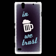 Coque Sony Xperia C4 In Beer We trust bleu ZG