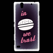Coque Sony Xperia C4 In Burger We trust Rouge ZG