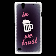 Coque Sony Xperia C4 In Beer We trust Rouge ZG