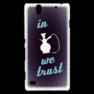 Coque Sony Xperia C4 In Chicha We trust Bleu ZG