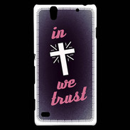 Coque Sony Xperia C4 In Christ We trust Rouge ZG