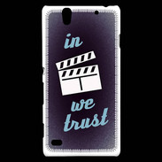 Coque Sony Xperia C4 In Ciné We trust Bleu ZG