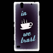 Coque Sony Xperia C4 In Coffee We trust Bleu ZG