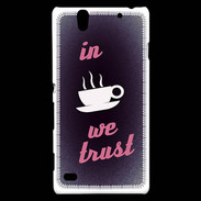 Coque Sony Xperia C4 In Coffee We trust Rouge ZG