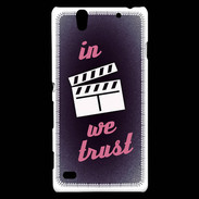 Coque Sony Xperia C4 In Ciné We Trust Rouge ZG