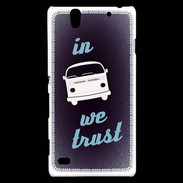 Coque Sony Xperia C4 In Combi We trust Bleu ZG