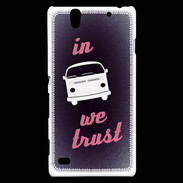 Coque Sony Xperia C4 In Combi We trust Rouge ZG