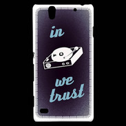 Coque Sony Xperia C4 In DJ We trust Bleu ZG