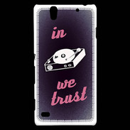 Coque Sony Xperia C4 In DJ We trust Rouge ZG