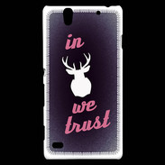 Coque Sony Xperia C4 In Elan We trust Rouge ZG