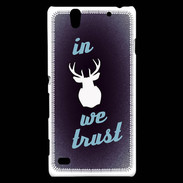 Coque Sony Xperia C4 In Elan We trust Bleu ZG