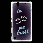 Coque Sony Xperia C4 In Gamble We trust Bleu ZG