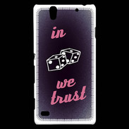Coque Sony Xperia C4 In Gamble We trust Rouge ZG