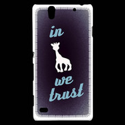 Coque Sony Xperia C4 In Girafe We trust Bleu ZG