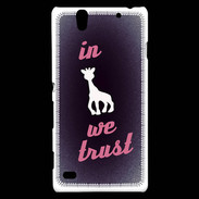 Coque Sony Xperia C4 In Girafe We trust Rouge ZG