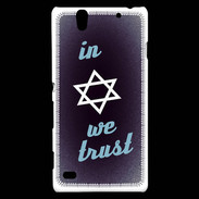 Coque Sony Xperia C4 In Judaïsme We trust Bleu ZG 