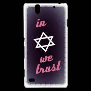 Coque Sony Xperia C4 In Judaïsme We trust Rouge ZG 