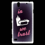 Coque Sony Xperia C4 In Junk We trust Rouge ZG