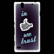 Coque Sony Xperia C4 In Like We trust Bleu ZG