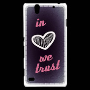 Coque Sony Xperia C4 In Love We trust Rouge ZG
