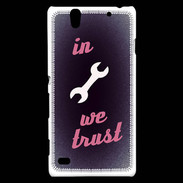 Coque Sony Xperia C4 In Mecanic We trust Rouge ZG