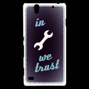 Coque Sony Xperia C4 In Mecanic We trust Bleu ZG
