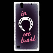 Coque Sony Xperia C4 In Luck We trust Rouge ZG