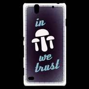 Coque Sony Xperia C4 In Mushrooms We trust Bleu ZG