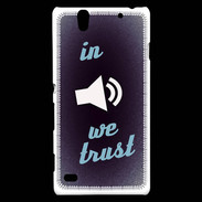 Coque Sony Xperia C4 In Music We trust Bleu ZG
