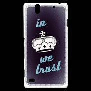 Coque Sony Xperia C4 In Queen We trust Bleu ZG