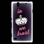 Coque Sony Xperia C4 In Queen We trust Rouge ZG