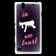 Coque Sony Xperia C4 In Uzi We trust Rouge ZG