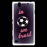 Coque Sony Xperia C4 In Soccer We trust Rouge ZG