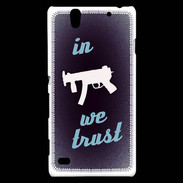 Coque Sony Xperia C4 In Uzi We trust Bleu ZG