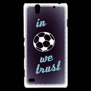 Coque Sony Xperia C4 In Soccer We trust Bleu ZG