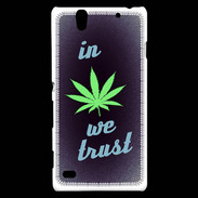 Coque Sony Xperia C4 In Weed We trust Vert ZG