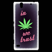 Coque Sony Xperia C4 In Weed We trust Rouge ZG